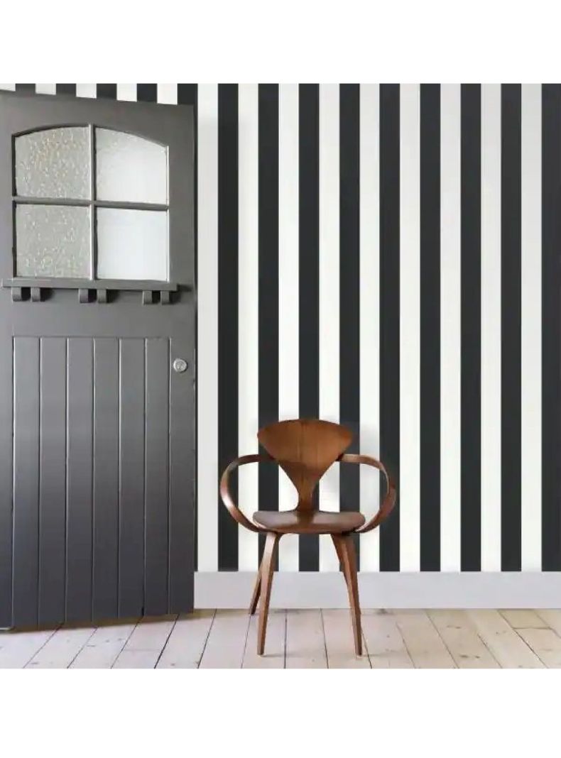 Roommates PVC Autoadhesivo Awning Stripe Black (B6767675)-2