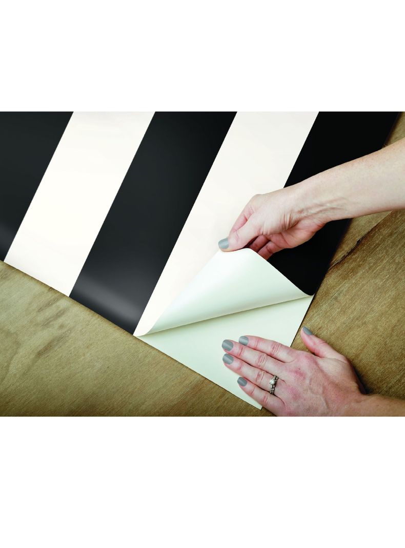 Roommates PVC Autoadhesivo Awning Stripe Black (B6767675)-4