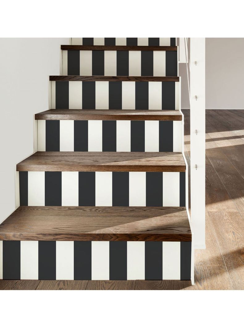 Roommates PVC Autoadhesivo Awning Stripe Black (B6767675)-5