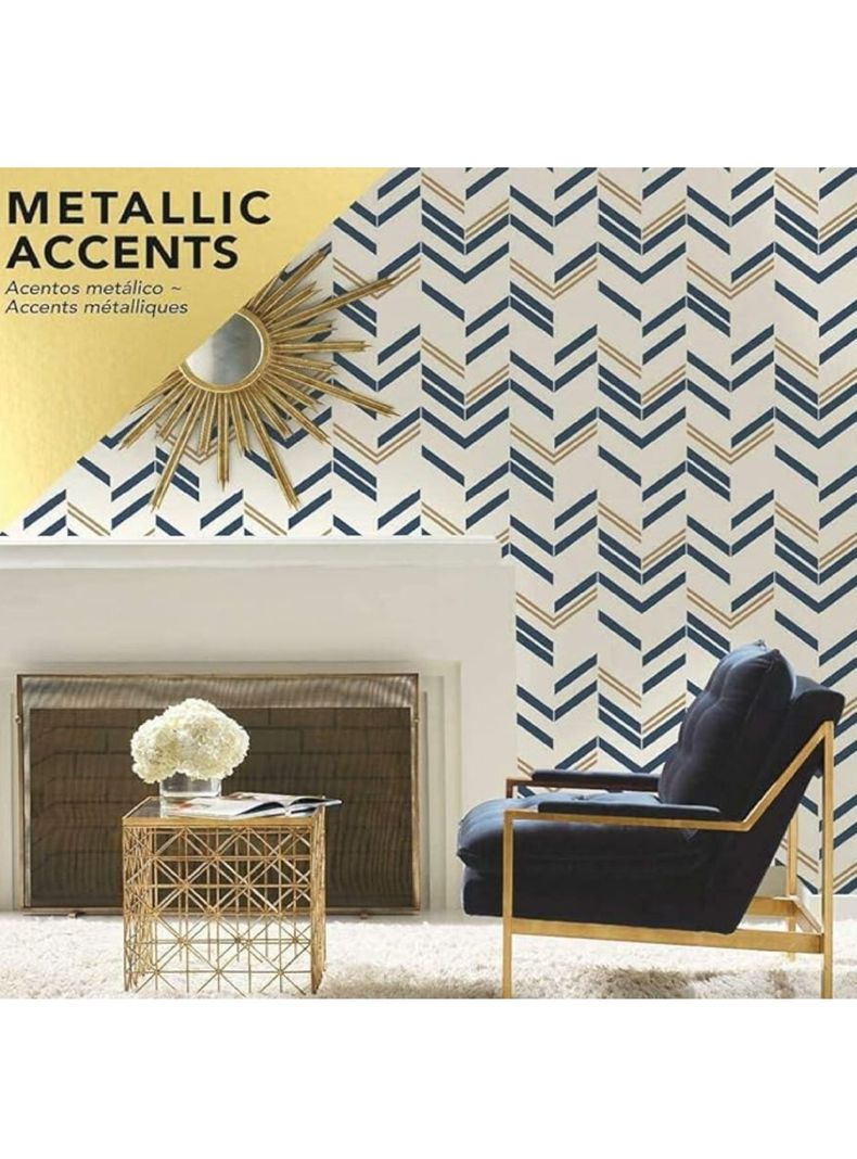 Roommates PVC Autoadhesivo Chevron Strip Blue (B6730846)-0
