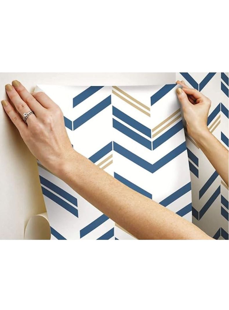 Roommates PVC Autoadhesivo Chevron Strip Blue (B6730846)-4