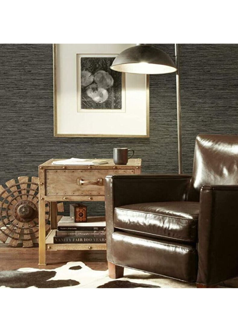 Roommates PVC Autoadhesivo Faux Grasscloth Grey (B6734346)-3