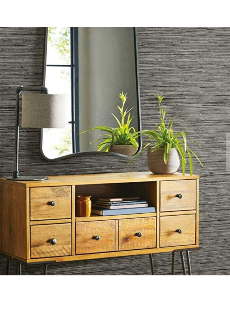 Roommates PVC Autoadhesivo Faux Grasscloth Grey (B6734346)-4