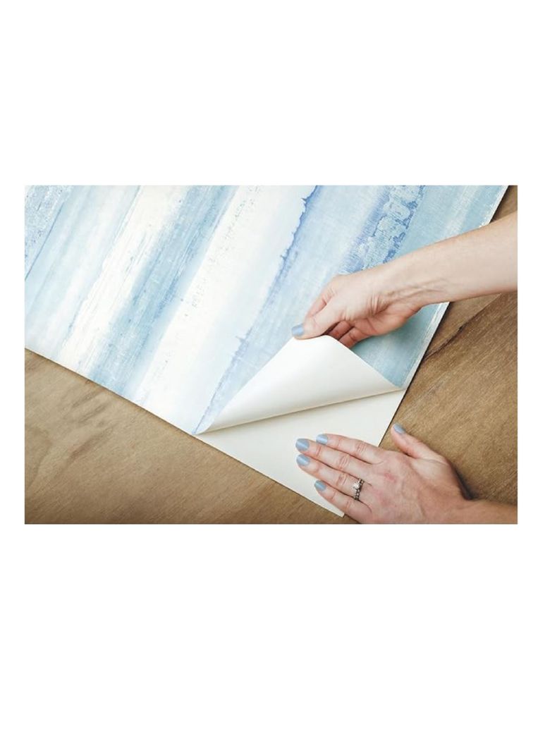 PVC Autoadhesivo BLUE WATERCOLOR STRIPE (RMK9061WP)-3