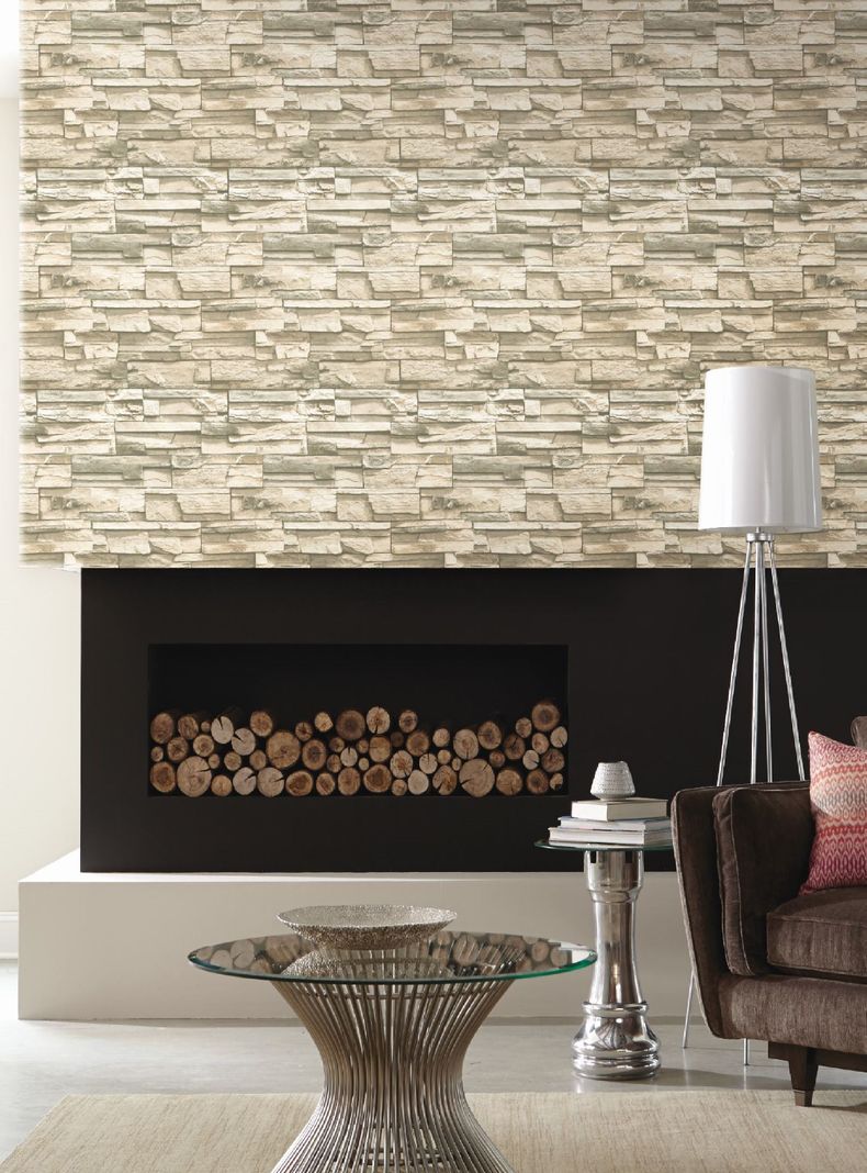 Roommates PVC Autoadhesivo Natural Stacked Stone (B6730983)-2