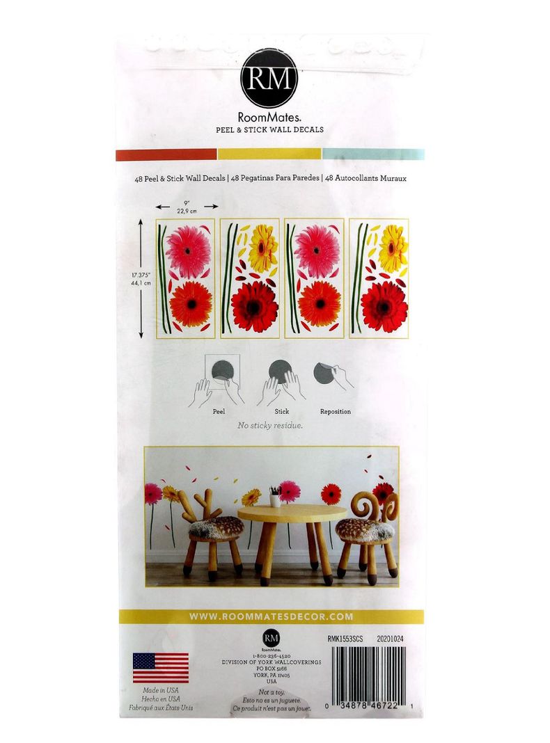 Roommates Stickers Small Gerber Daisies (B6767221)-1