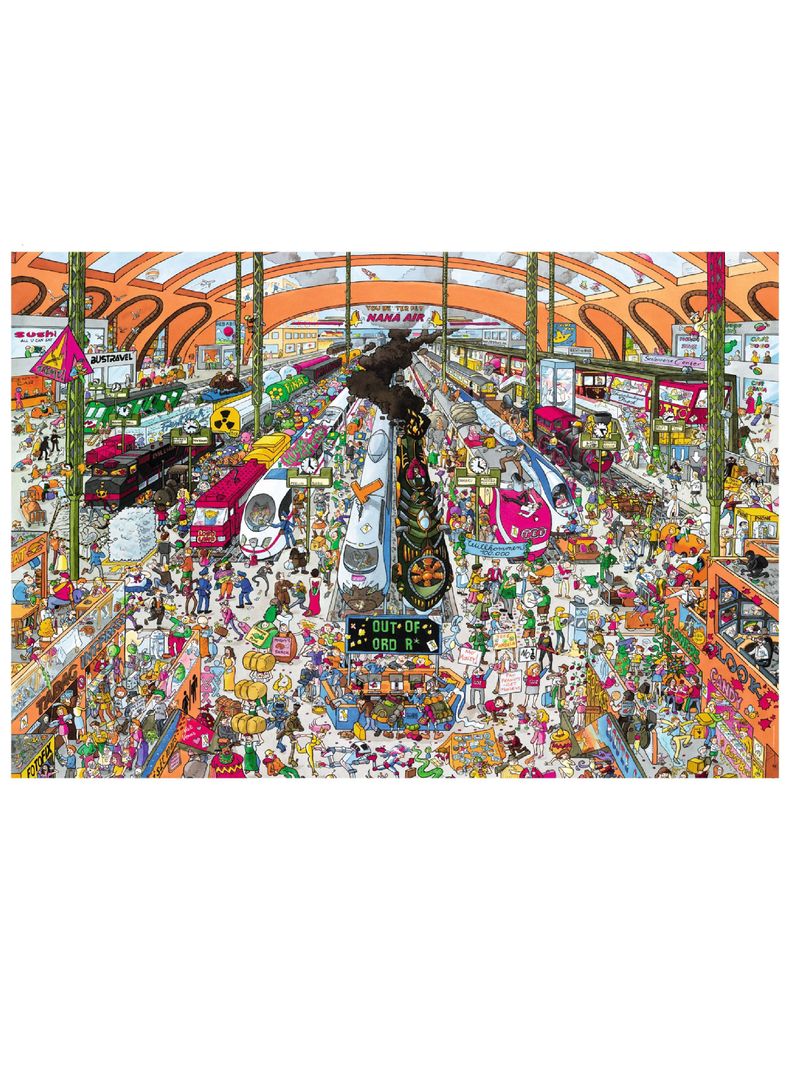 Heye Puzzle 2000 p. Train Station Genial (06629730)-1