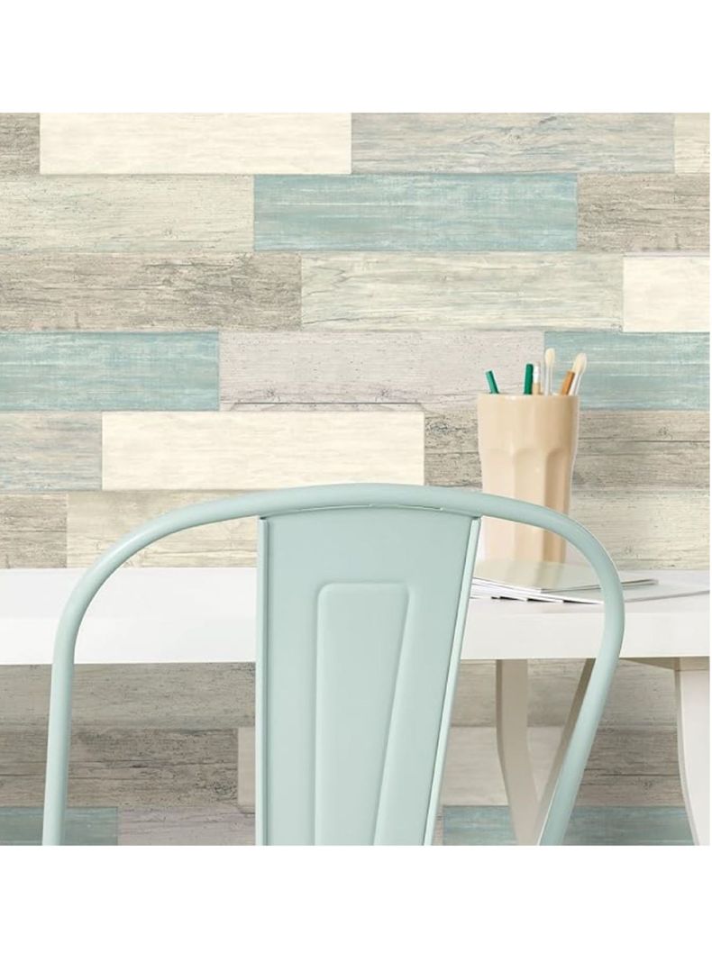 Roommates Stickers Distressed Blue Wood Planks (B6724854)-0