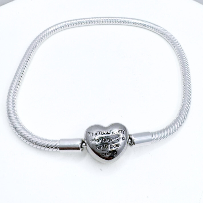 Pulsera Charms Best Friends con Cierre de Mascota en Plata 925-2