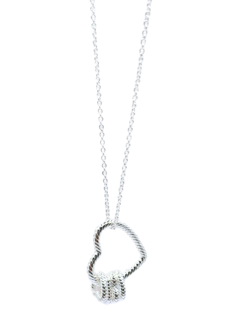 Collar Corazón Entre Corazones, Plata 925, 45 cm-0