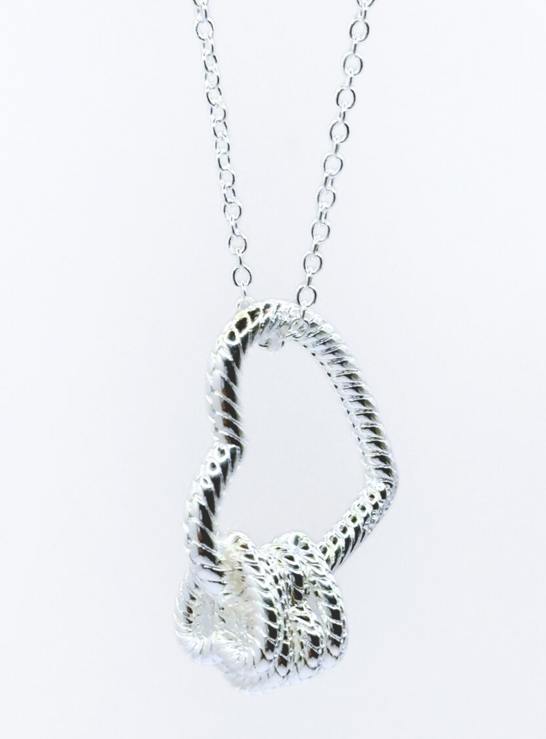 Collar Corazón Entre Corazones, Plata 925, 45 cm-5