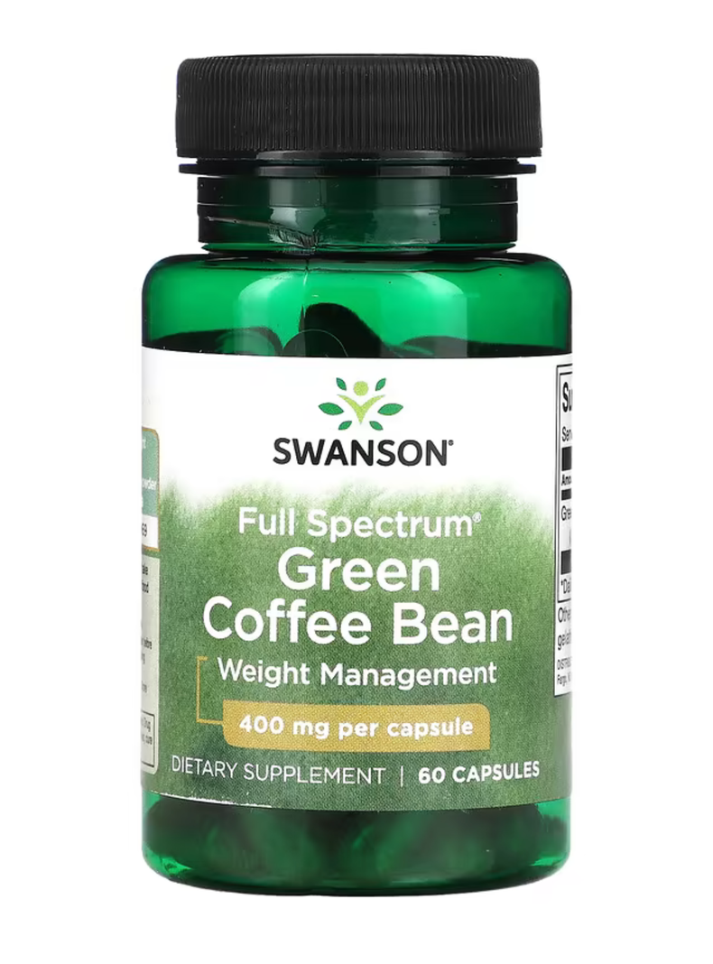 Grano de café verde de espectro completo, 400 mg, 60 cápsulas, Control del peso.-0