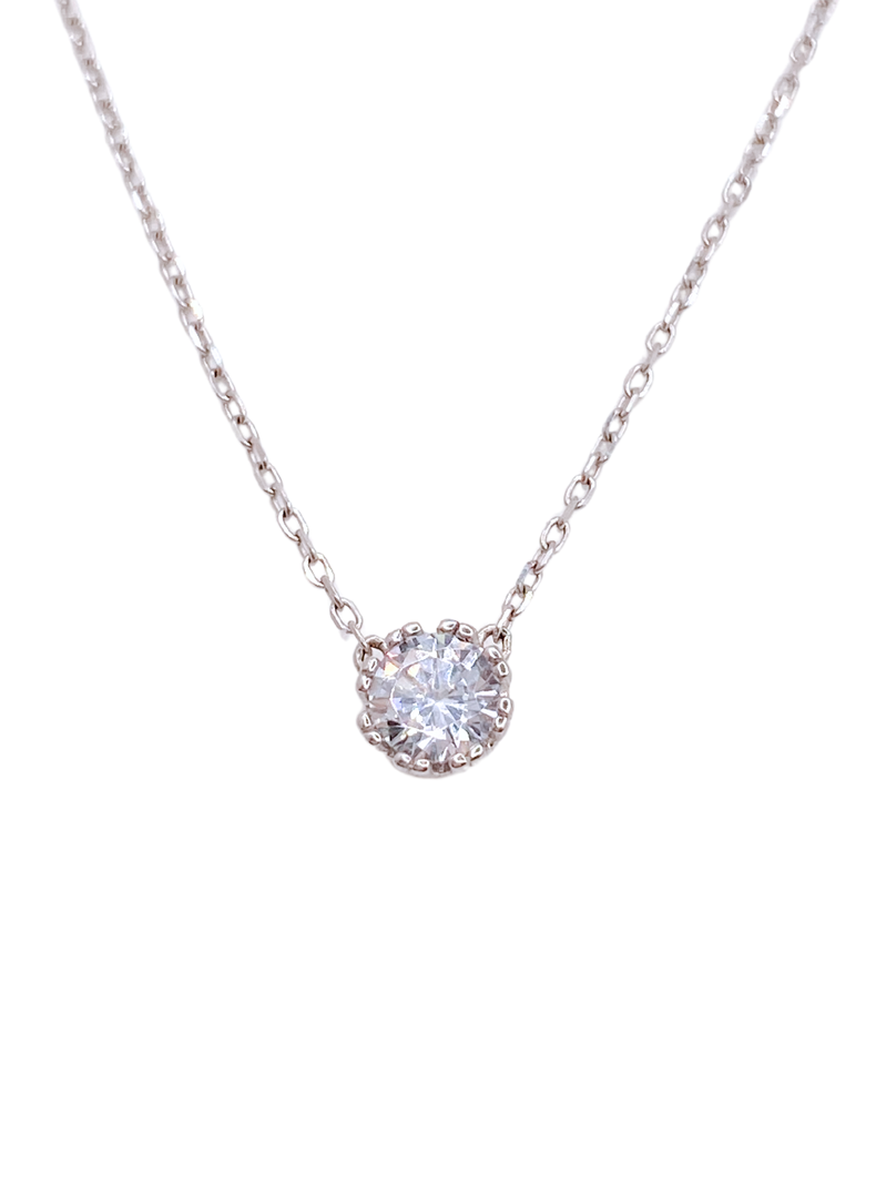 Collar Punto de Luz Geométrico con Circonio Blanco en Plata 925-0