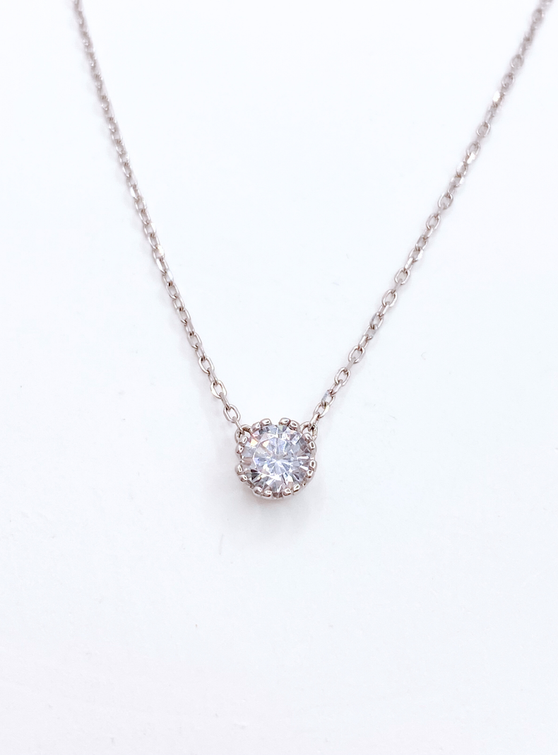 Collar Punto de Luz Geométrico con Circonio Blanco en Plata 925-2