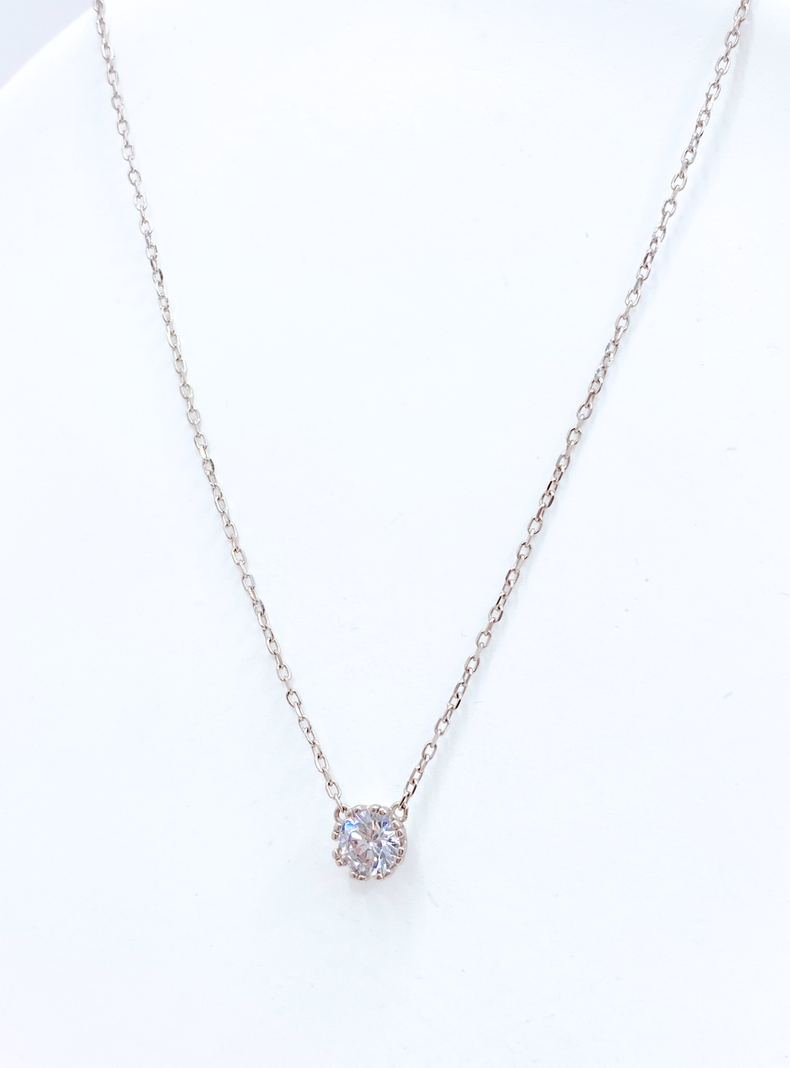 Collar Punto de Luz Geométrico con Circonio Blanco en Plata 925-3