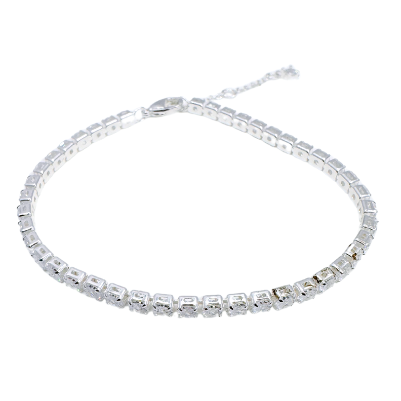 Pulsera de Hilo Brillante con Detalles en Plata 925 y Circón-0