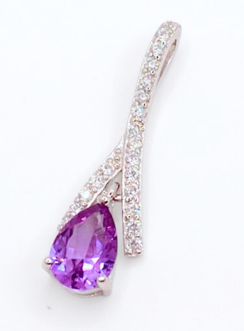 Colgante Elegante en Plata 925 con Zafiro de Alejandría-1