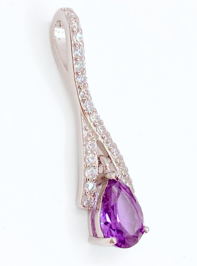 Colgante Elegante en Plata 925 con Zafiro de Alejandría-2