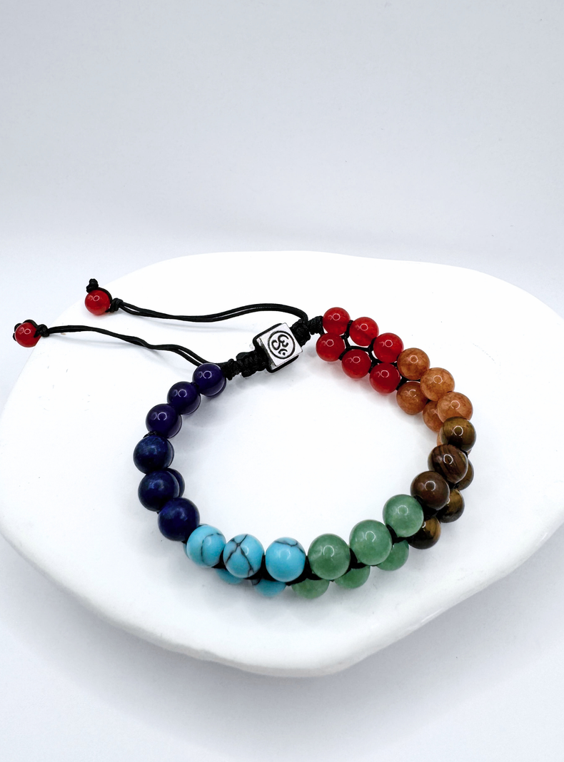 Pulsera 7 Chakras, Nudo Corredizo Ajustable, Balance Armonía-2