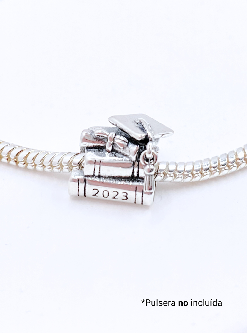 Charm de Libros de la Sabiduría para Pulsera en Plata 925, Regalo Graduación-1