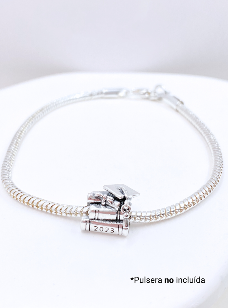 Charm de Libros de la Sabiduría para Pulsera en Plata 925, Regalo Graduación-2