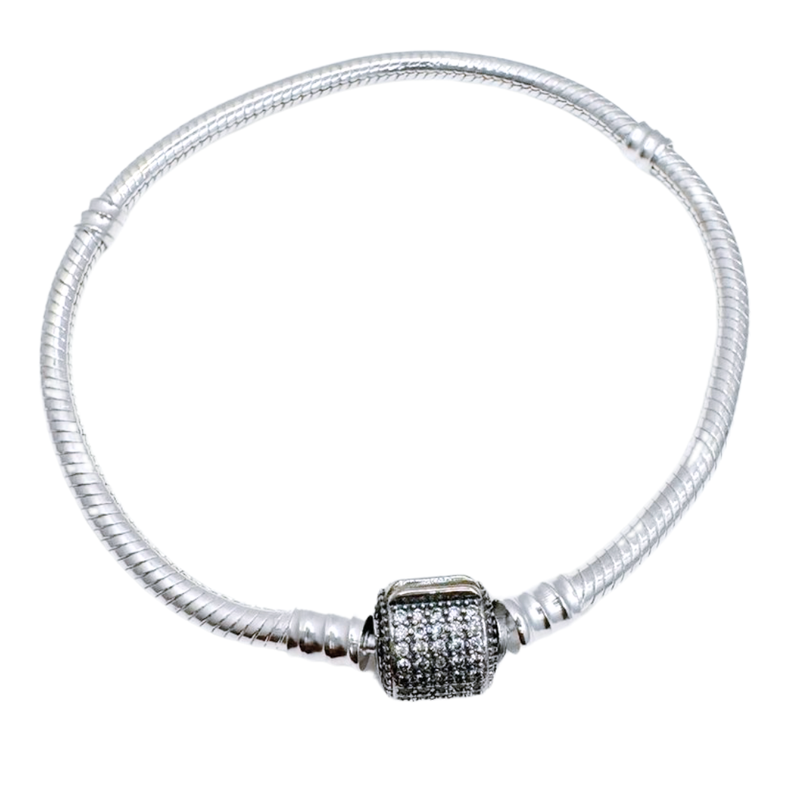 Pulsera de Charms Estilo Serpiente Personalizable en Plata 925-0