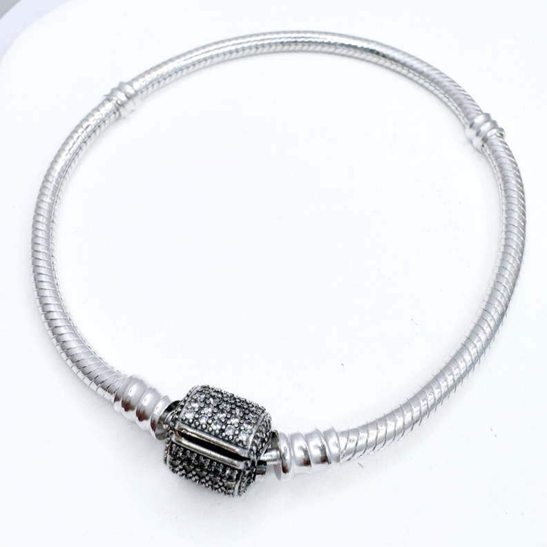 Pulsera de Charms Estilo Serpiente Personalizable en Plata 925-1
