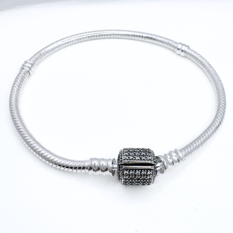 Pulsera de Charms Estilo Serpiente Personalizable en Plata 925-2