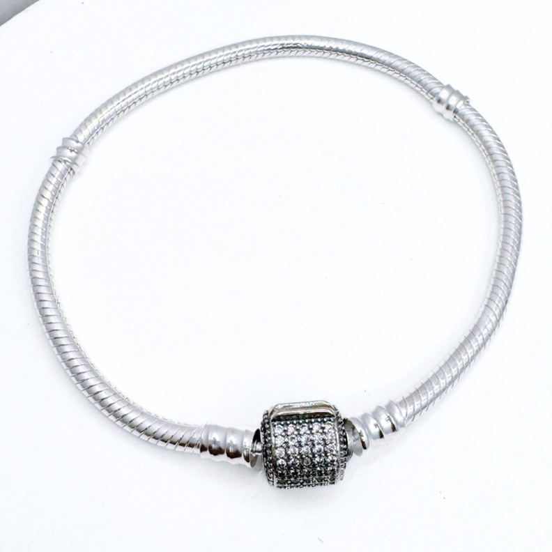 Pulsera de Charms Estilo Serpiente Personalizable en Plata 925-3