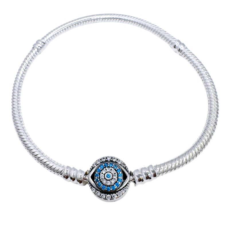 Pulsera Charms Ojo Turco Personalizable en Plata 925-0