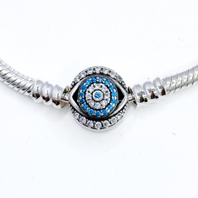 Pulsera Charms Ojo Turco Personalizable en Plata 925-2