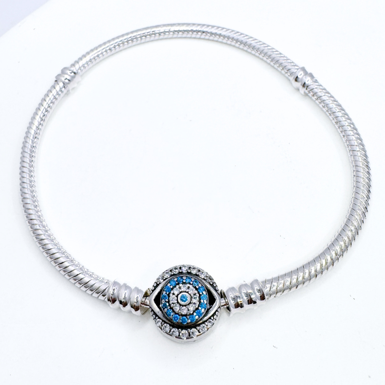 Pulsera Charms Ojo Turco Personalizable en Plata 925-3