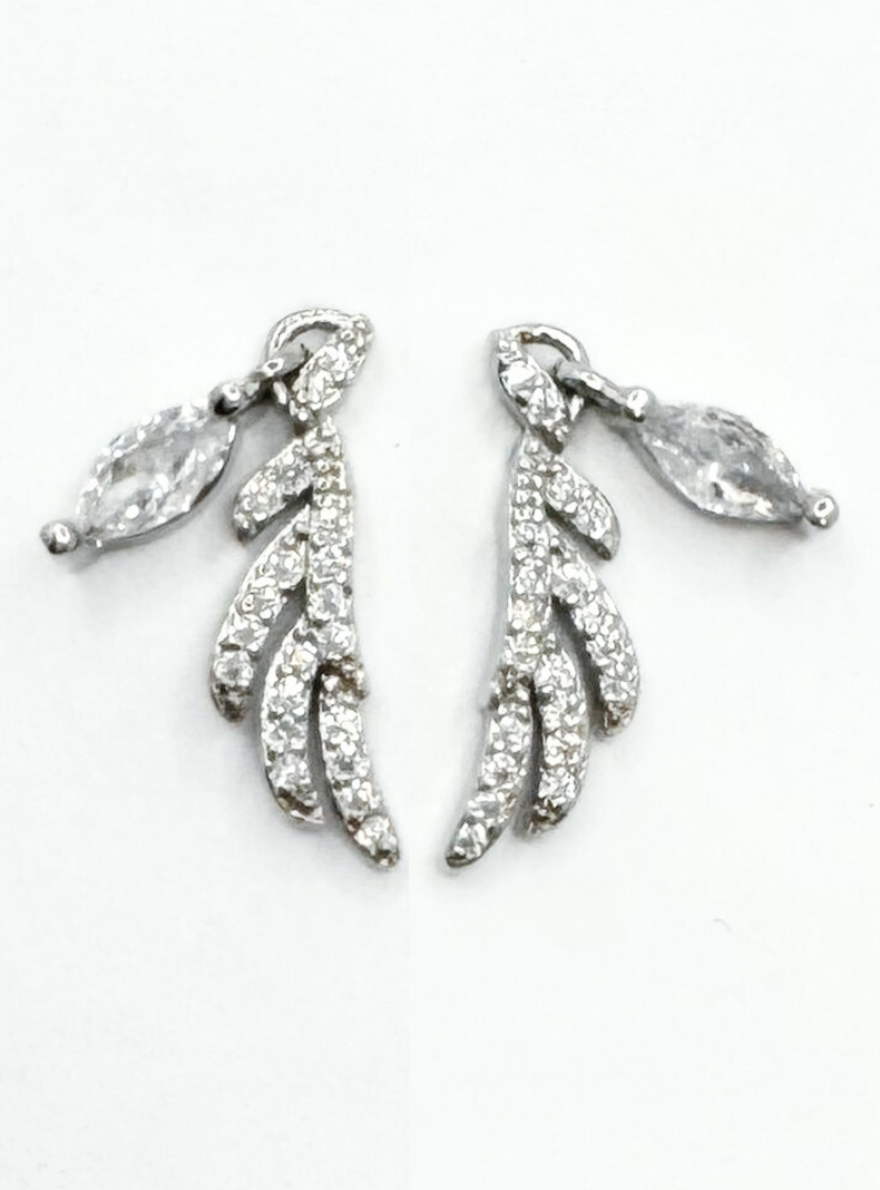 Aros Colgantes Alas De Ángel, Plata 925 Y Circonitas Pavé-3