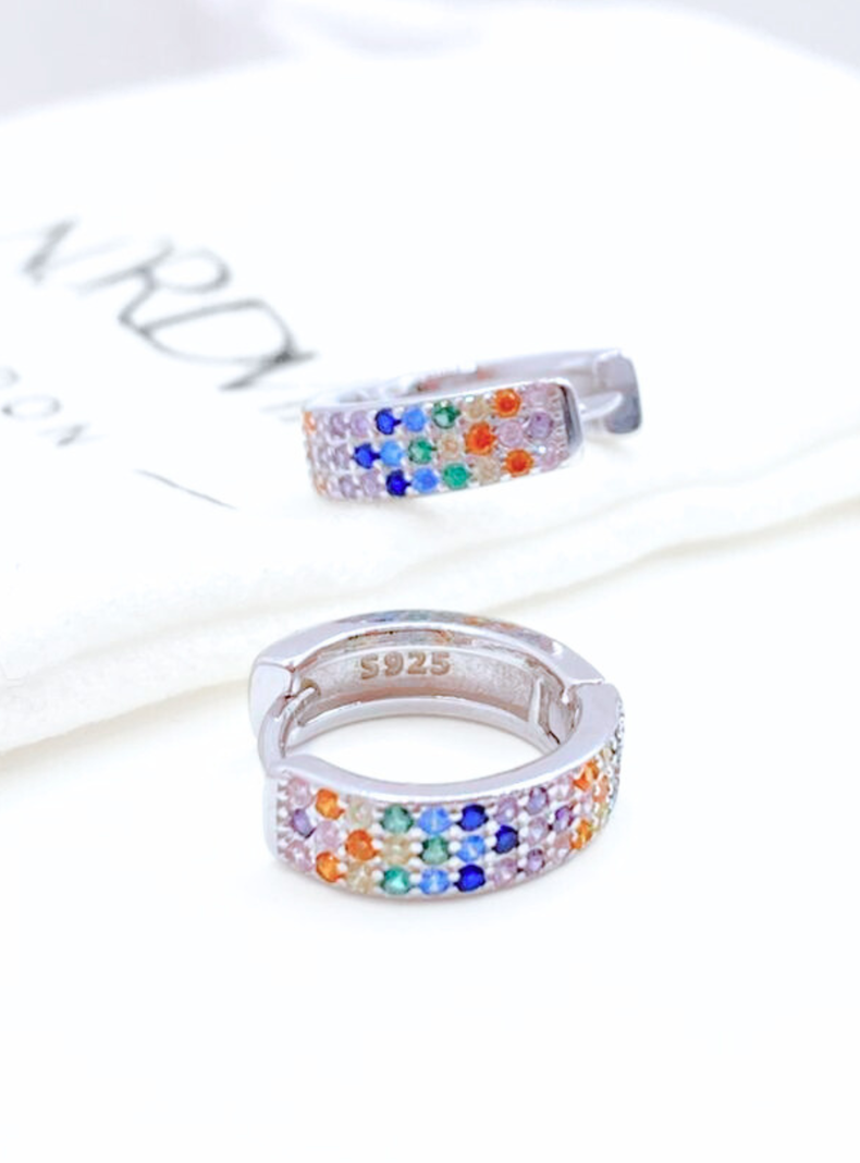 Aros Argollas Pride Circones De Colores, Plata 925-1