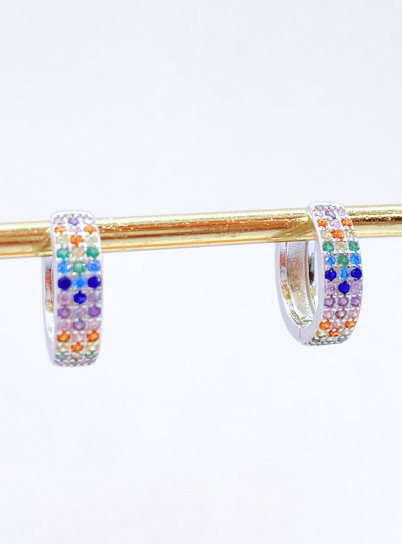 Aros Argollas Pride Circones De Colores, Plata 925-2