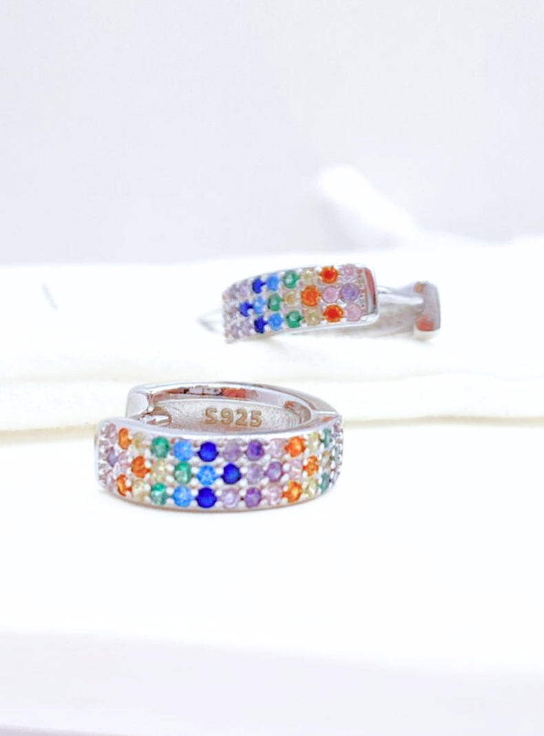 Aros Argollas Pride Circones De Colores, Plata 925-4