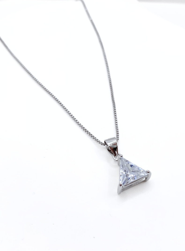 Collar de Plata 925 con Cristal Triangular -3