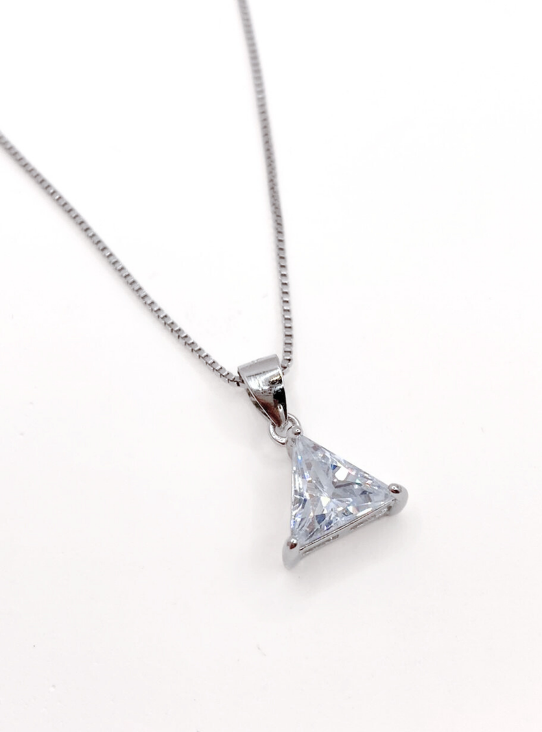 Collar de Plata 925 con Cristal Triangular -4