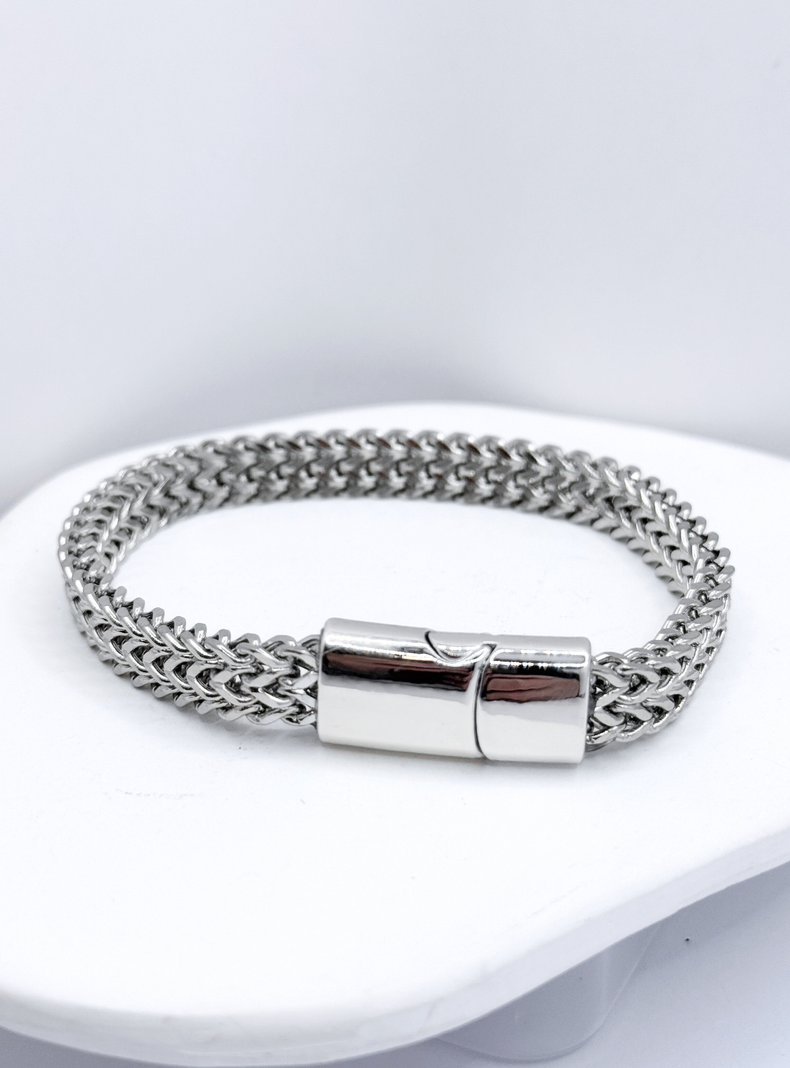 Pulsera Hombre, Acero Inoxidable, Cadena Cubana-1