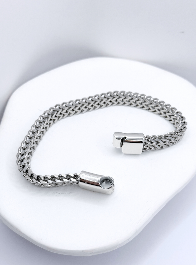 Pulsera Hombre, Acero Inoxidable, Cadena Cubana-2