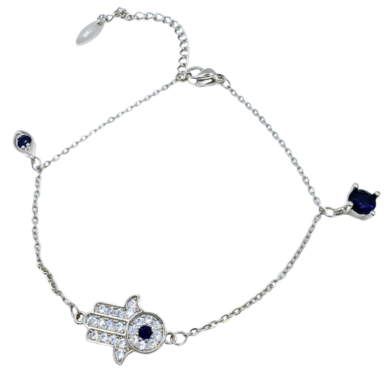 Pulsera de Protección Mano de Fátima, Plata 925, Regalo Perfecto-0