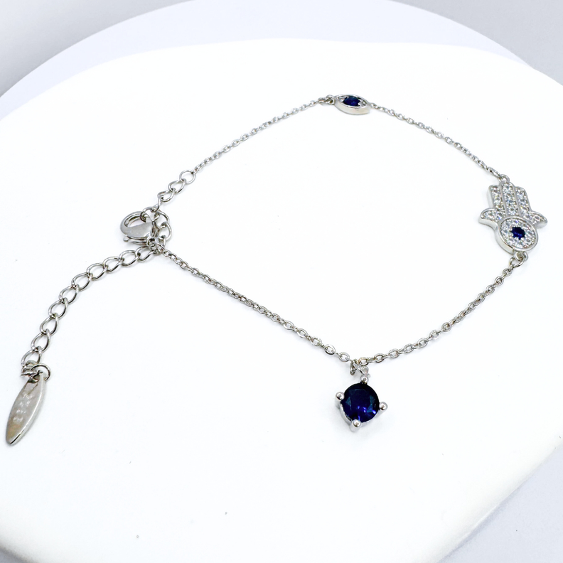 Pulsera de Protección Mano de Fátima, Plata 925, Regalo Perfecto-3