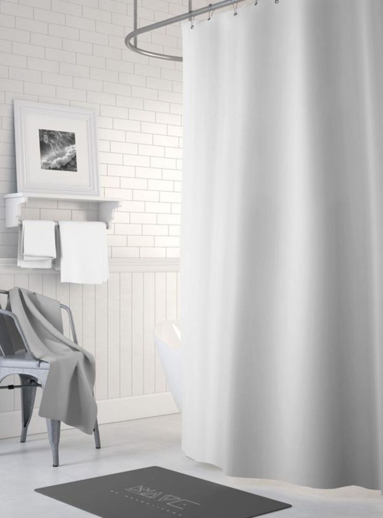 Cortina Baño Forro Blanco