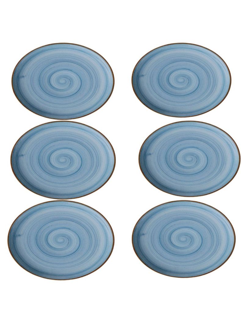 Set de 6 Platos Llano Coupe 17 2 Cm Azul Mar Artisan