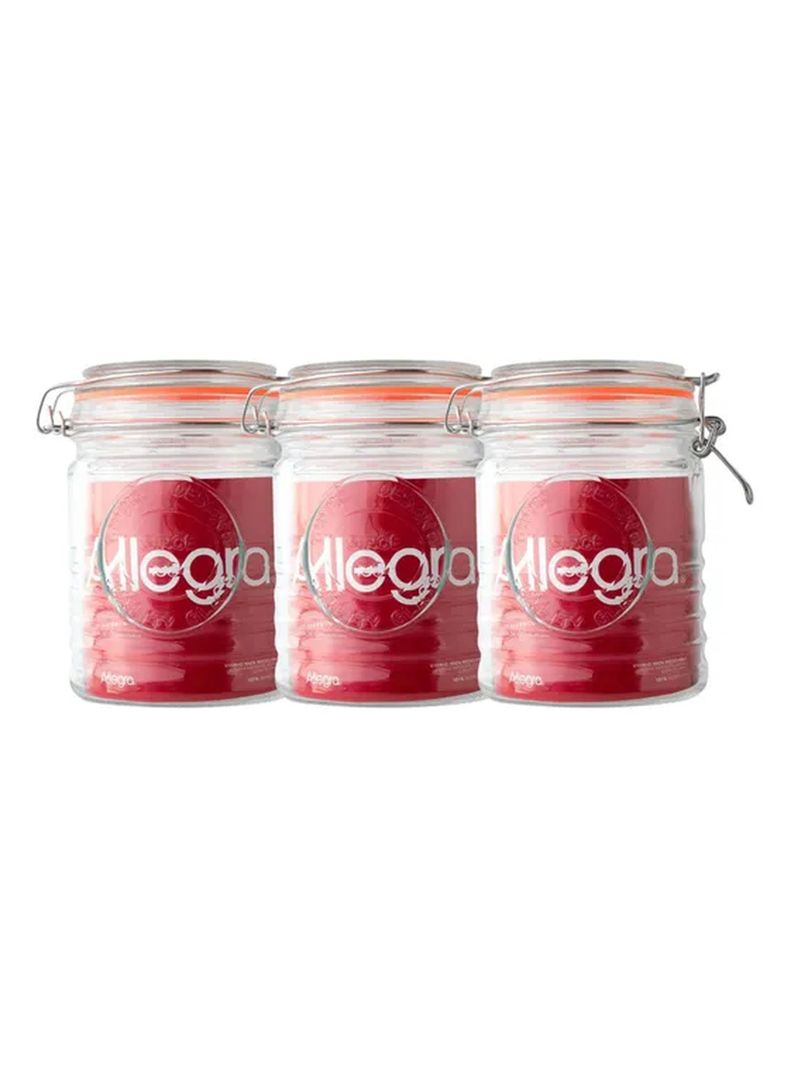 Pack de 3 Frascos con tapa de Vidrio 750 ml Allegra