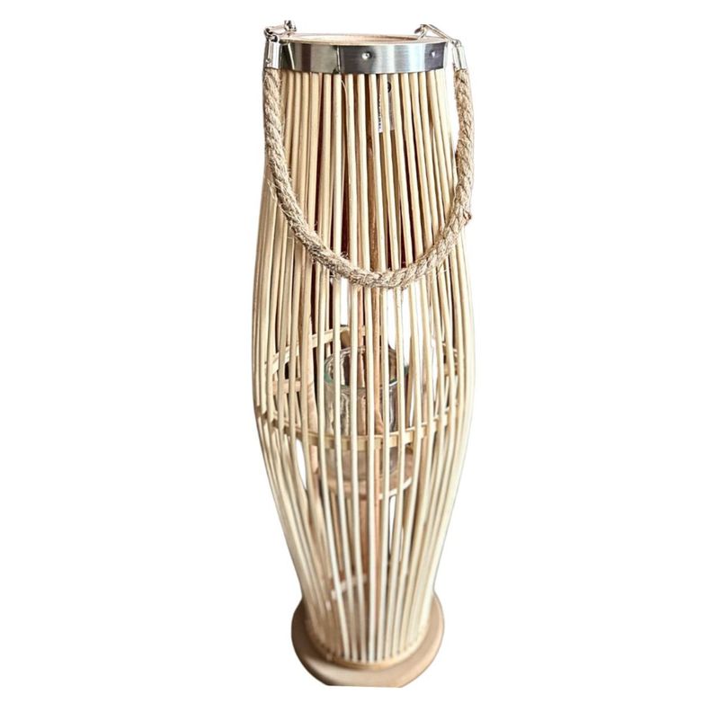 Lampara Porta Vela Farol Berenguela Bambu