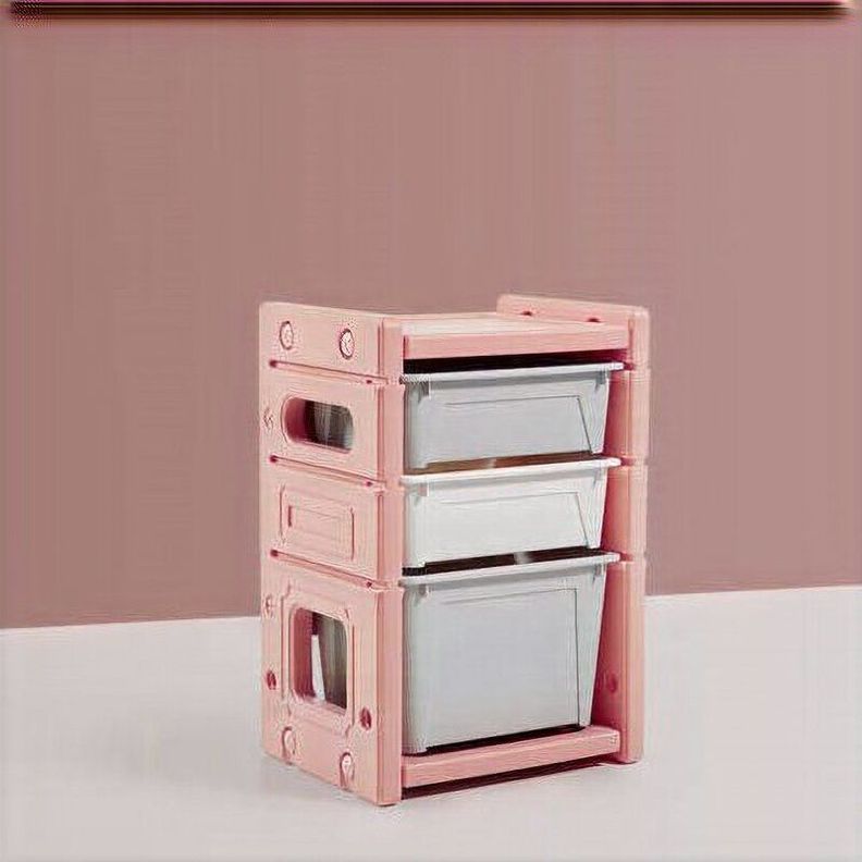 Gabinete de Almacenamiento Infantil 3 Compartimentos Rosado-2