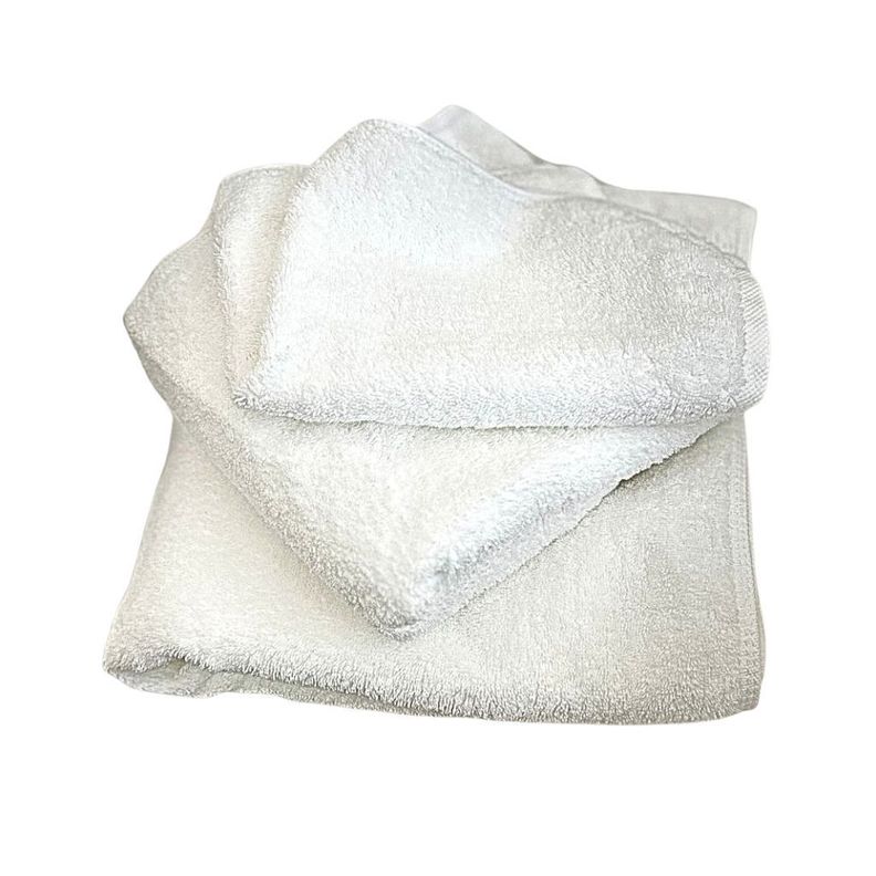 3 TOALLAS ROYAL TOUCH Mano 40 cm x 80 cm Algodon 550 GSM BOHEMIK Blanco
