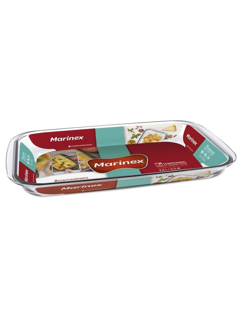 Asadera Rectangular Mediana 2.2 Litros Transparente