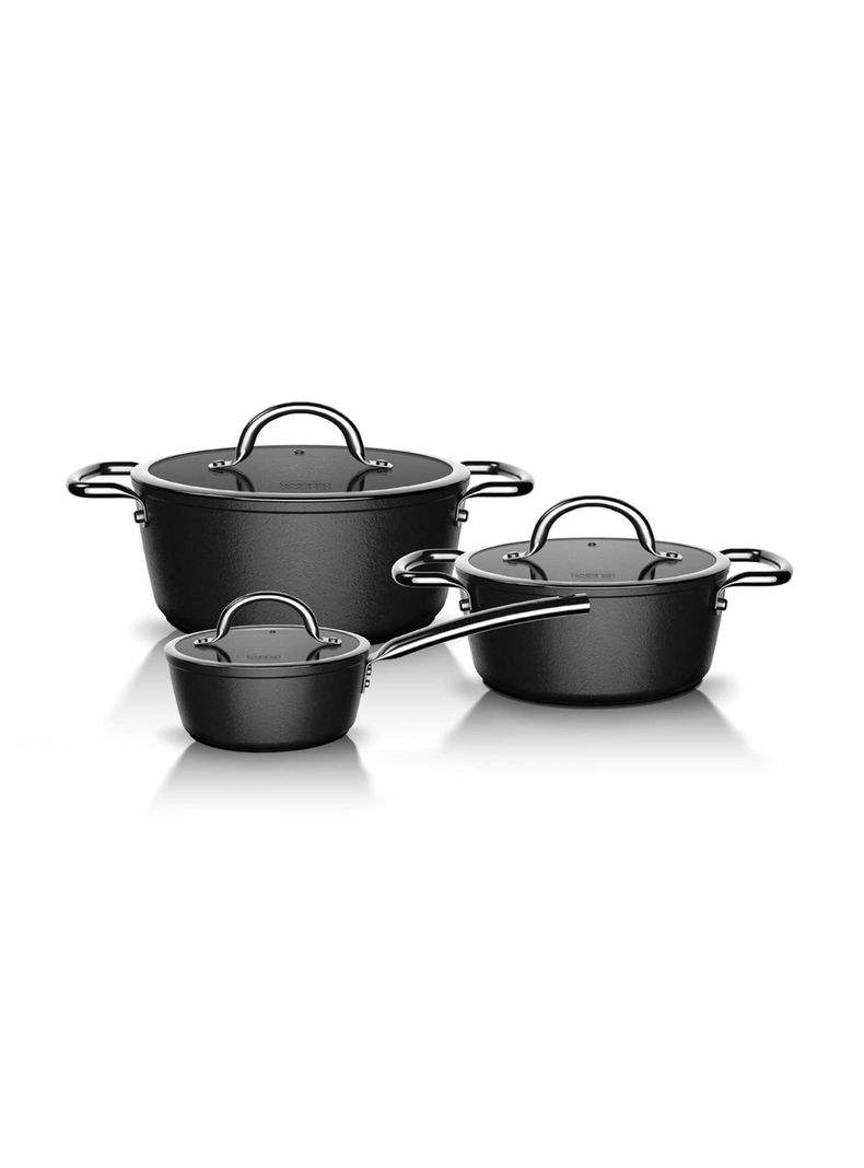 Bater a de cocina 6 Piezas Aluminio Forjado Black Negro